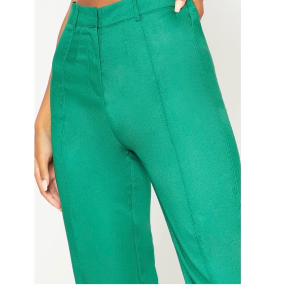 Green High Waisted Straight Leg Pants Size 6 - Picture 3 of 5